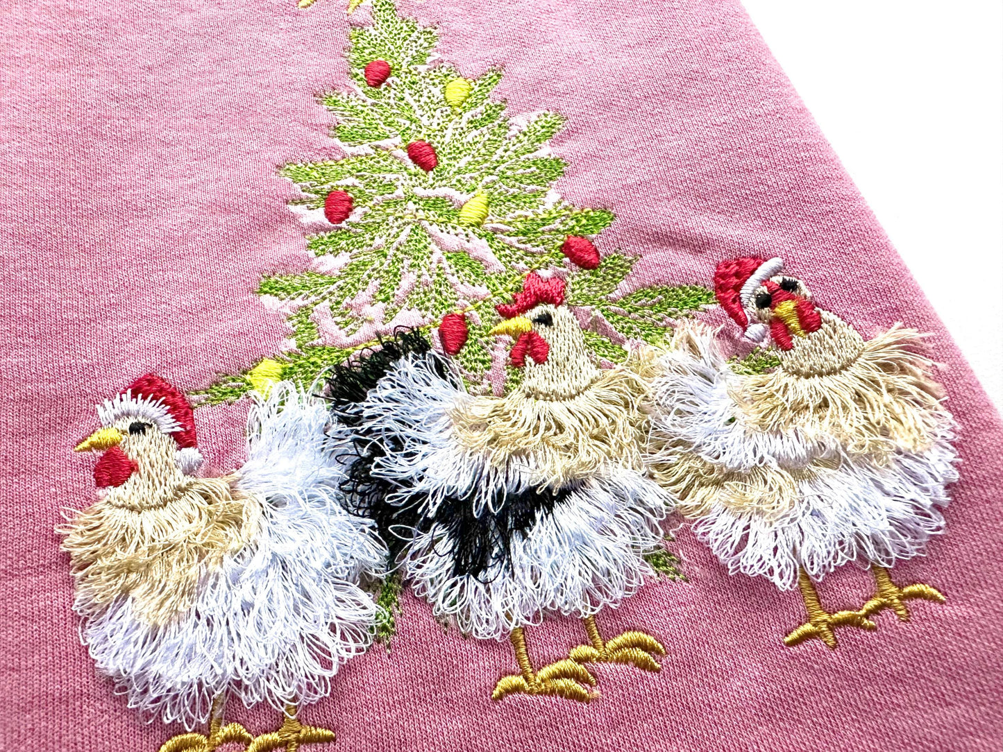Chicken Christmas Party machine embroidery designs Fringed Fluffy