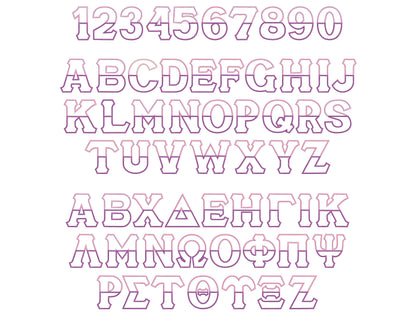 Split Font English and Greek Font Applique