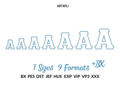 Large Zig Zag Outline Greek Font Applique