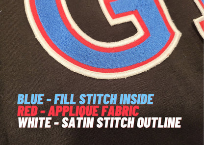 Big Double Layers Applique Font