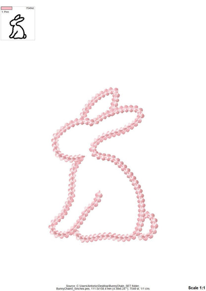 Easter Bunny Outline Set of 5