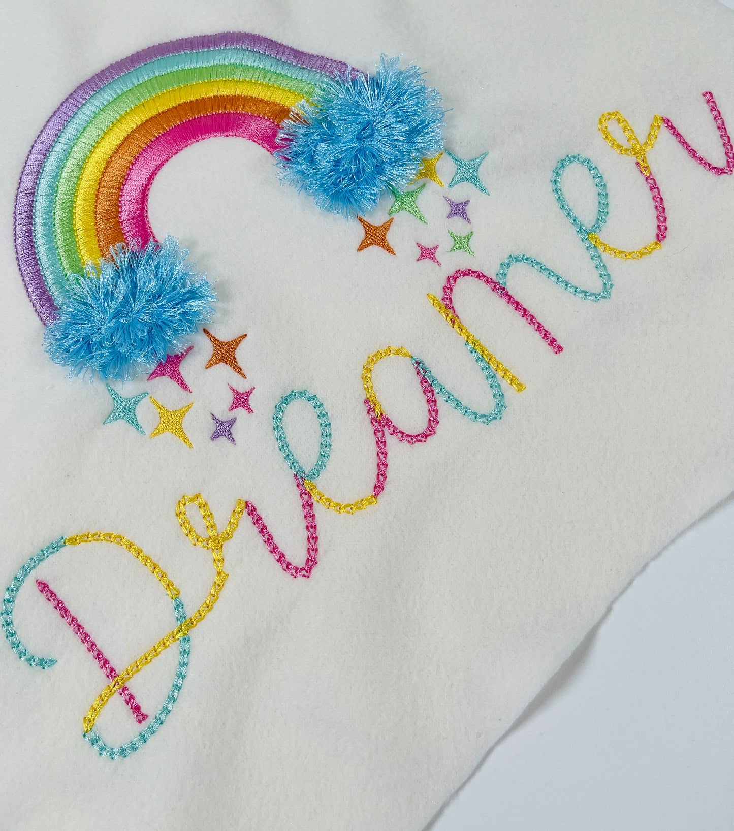 Color Smash Light Stitch Chain Font – Alphabet machine embroidery design by Artapli