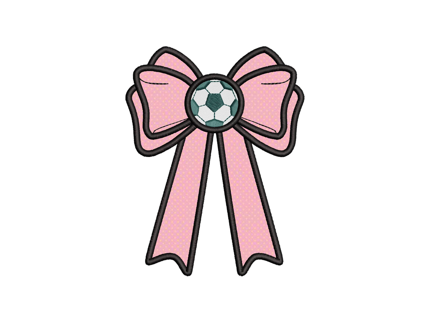Soccer Ball and Bow Applique