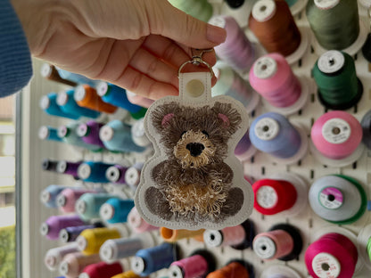 Fringed Teddy Bear Keychain
