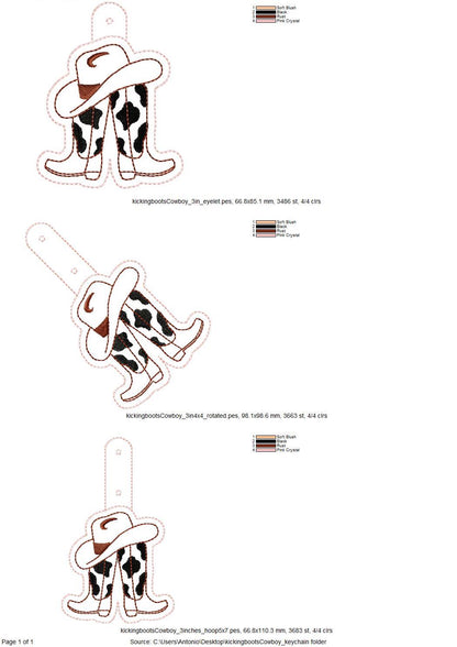 Cowboy Boots and Hat Keychain