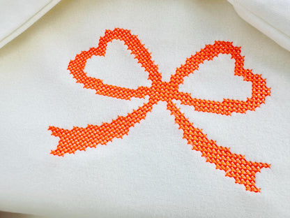 Cross stitch Bow Heart shape ties machine embroidery designs assorted