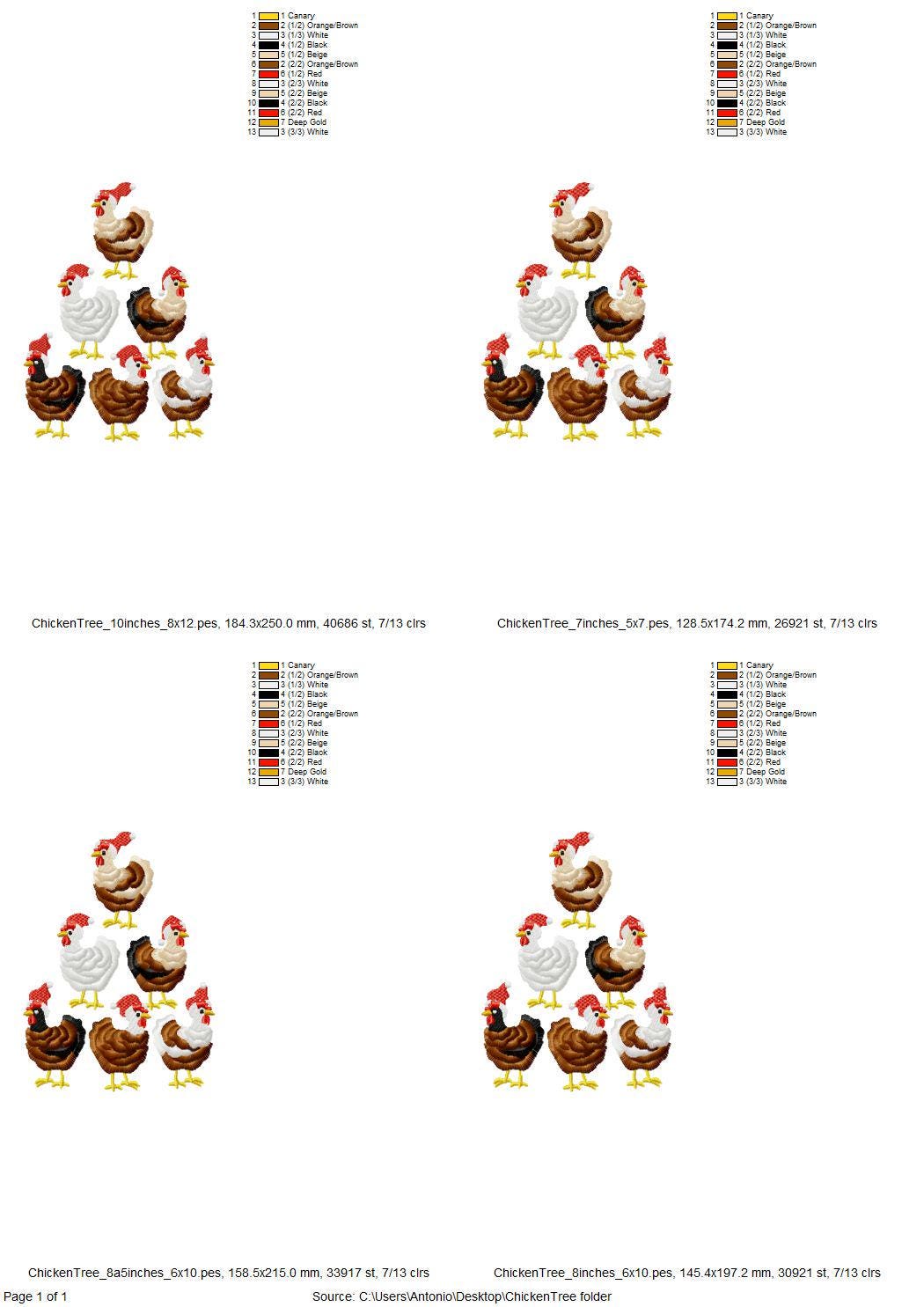 Fringed Christmas Chicken Flock with Santa Hat