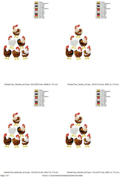 Fringed Christmas Chicken Flock with Santa Hat