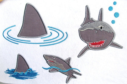 Spooky Shark Applique Set