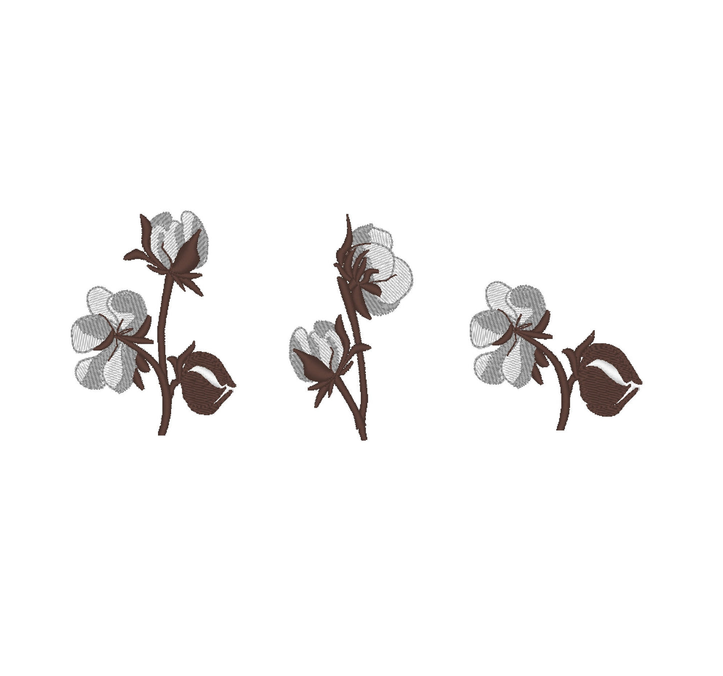 Cotton Flower And Cotton Branch Set of 4