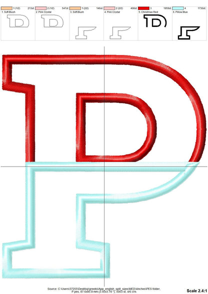 2-Color Block Split Font Applique