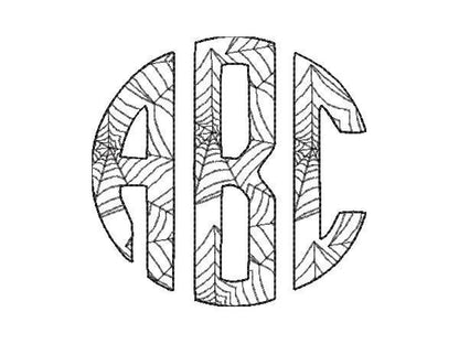 Spider web Monogram A-Z, spooky scare Halloween theme kids three