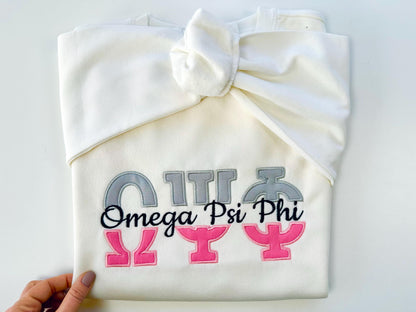 Split Greek Font Applique and Mini Font