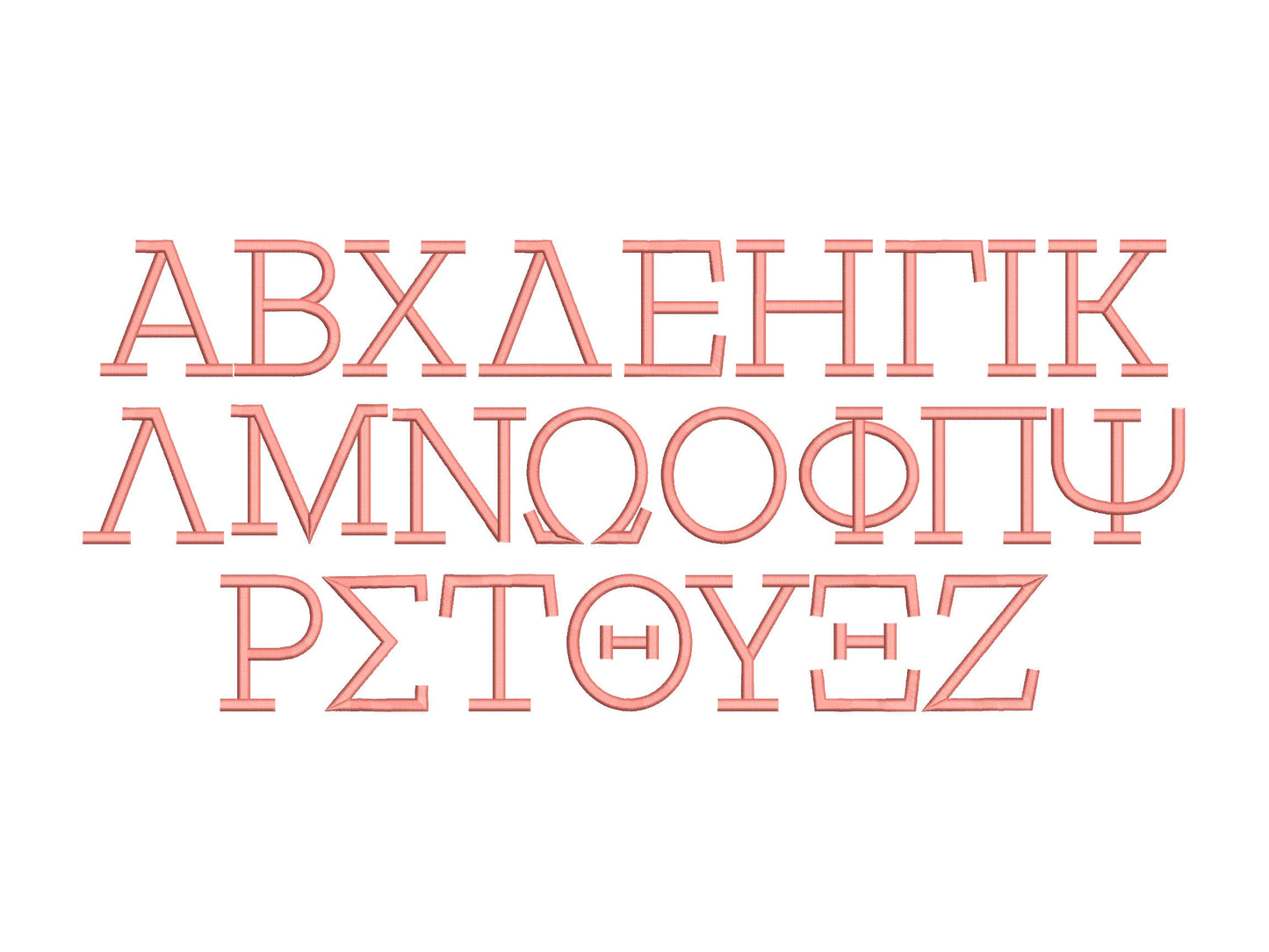 Greek Font Satin Stitch Greek Alphabet letters block Font machine
