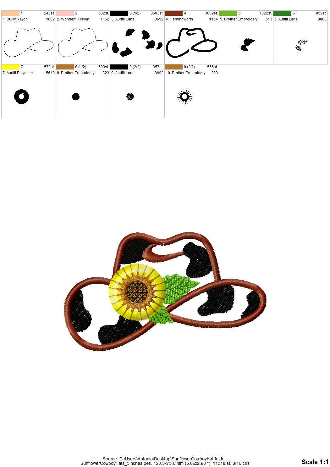 Fringed Sunflower Cowboy Boots and Hat