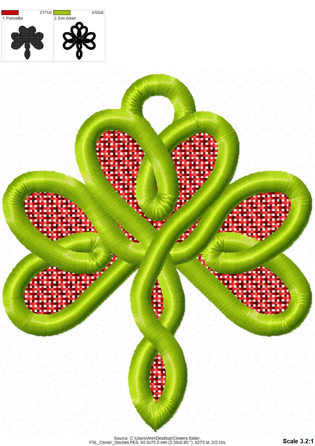 Celtic Clover Charm Necklace FSL