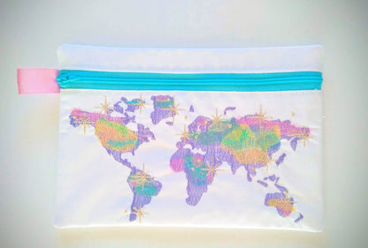 Wanderlust Sparkle World Map Envelope ITH