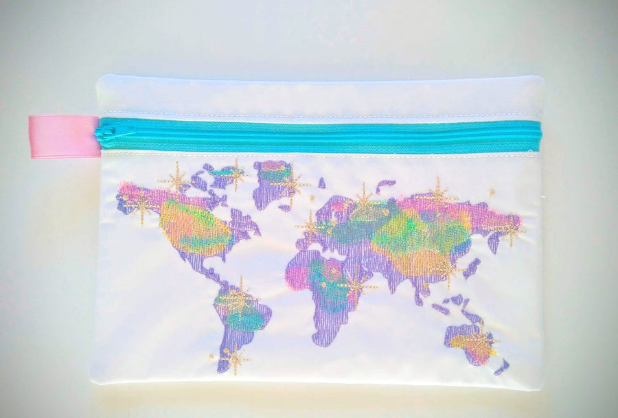 Wanderlust Sparkle World Map Envelope ITH
