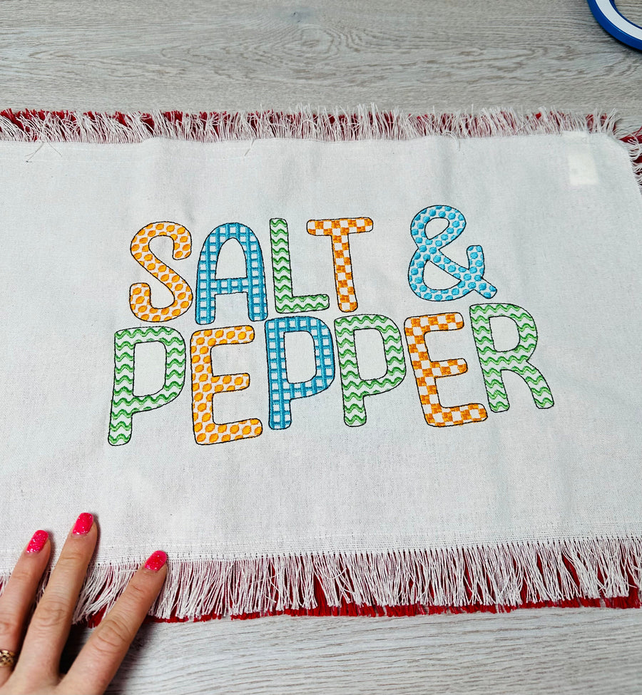 Dots Checks Waves Cube Font Set