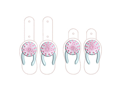 Fringed Summer Flip Flops Keychain