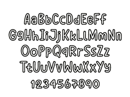 Satin Stitch Outline Applique Font Janet