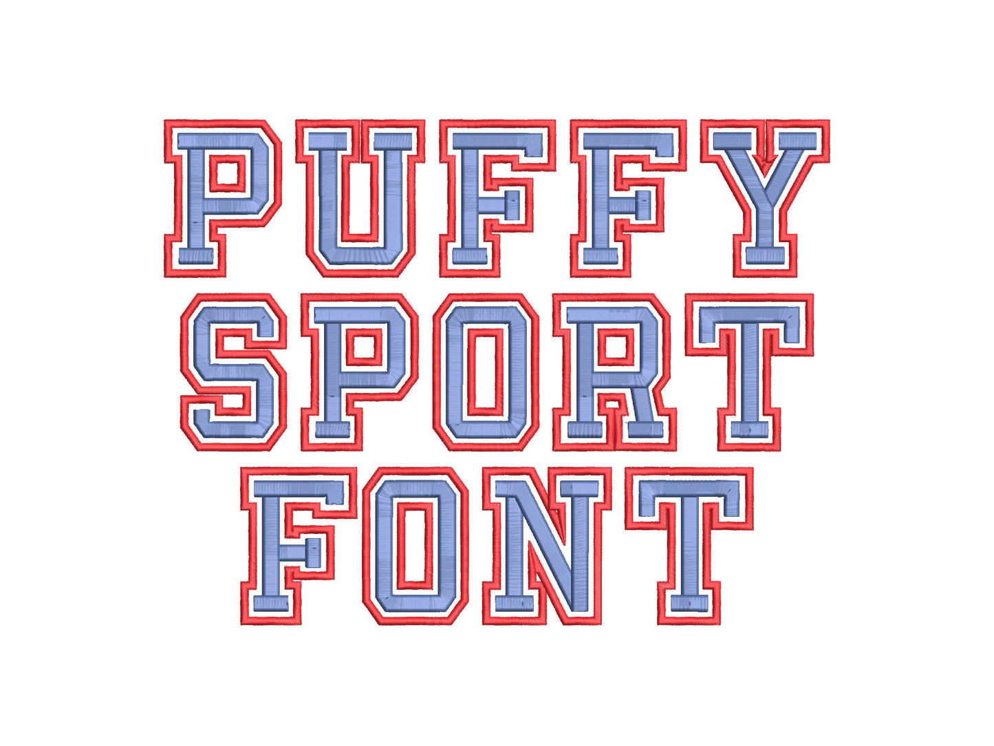 Puff Puffy Foam Sport Varsity Font Applique