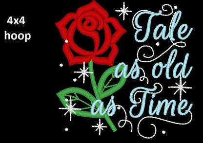 Tale as Old as Time Belle Rose Applique