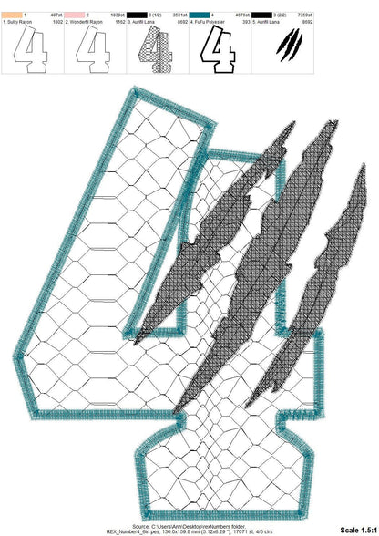 T-rex indominus dinosaur Birthday Number 4 FOUR kids boy outfit