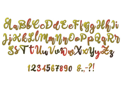 Iridscent 2-Color Ombre Gradient Handwritten Font