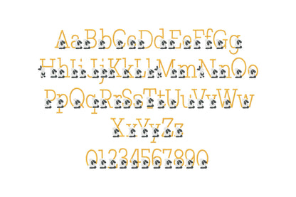 Satin Stitch Bunny Font Set of 3