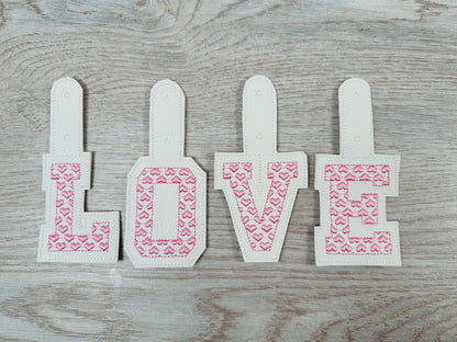 Heart Patterned Monogram Keychain