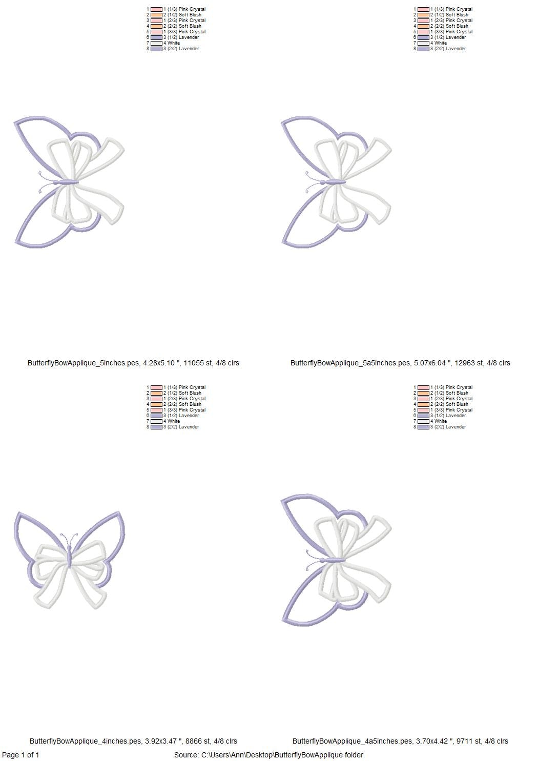 Small Butterfly Wings Side Seam Bow