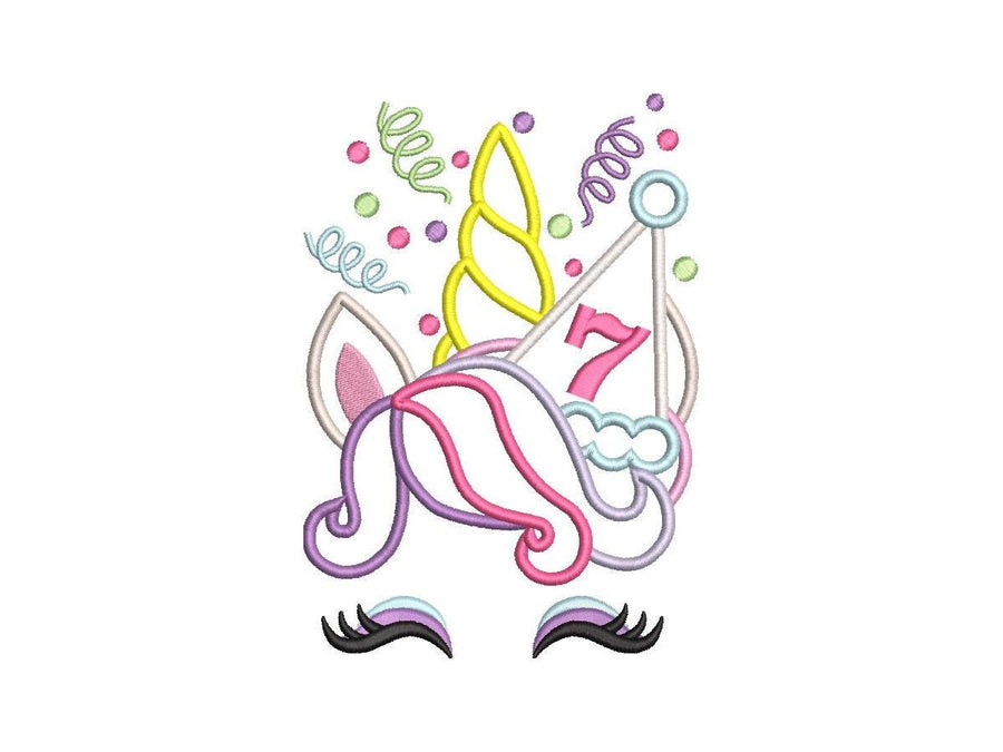Festive Unicorn Birthday Number 7