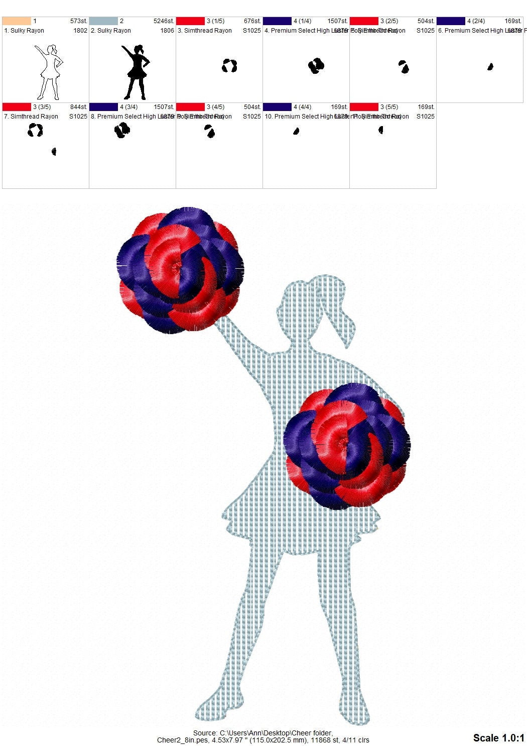 Glitter Cheerleader with Fringed Pom Poms Set