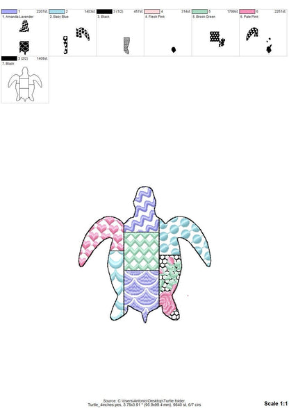 Patchwork Patterned Turtle Tortoise