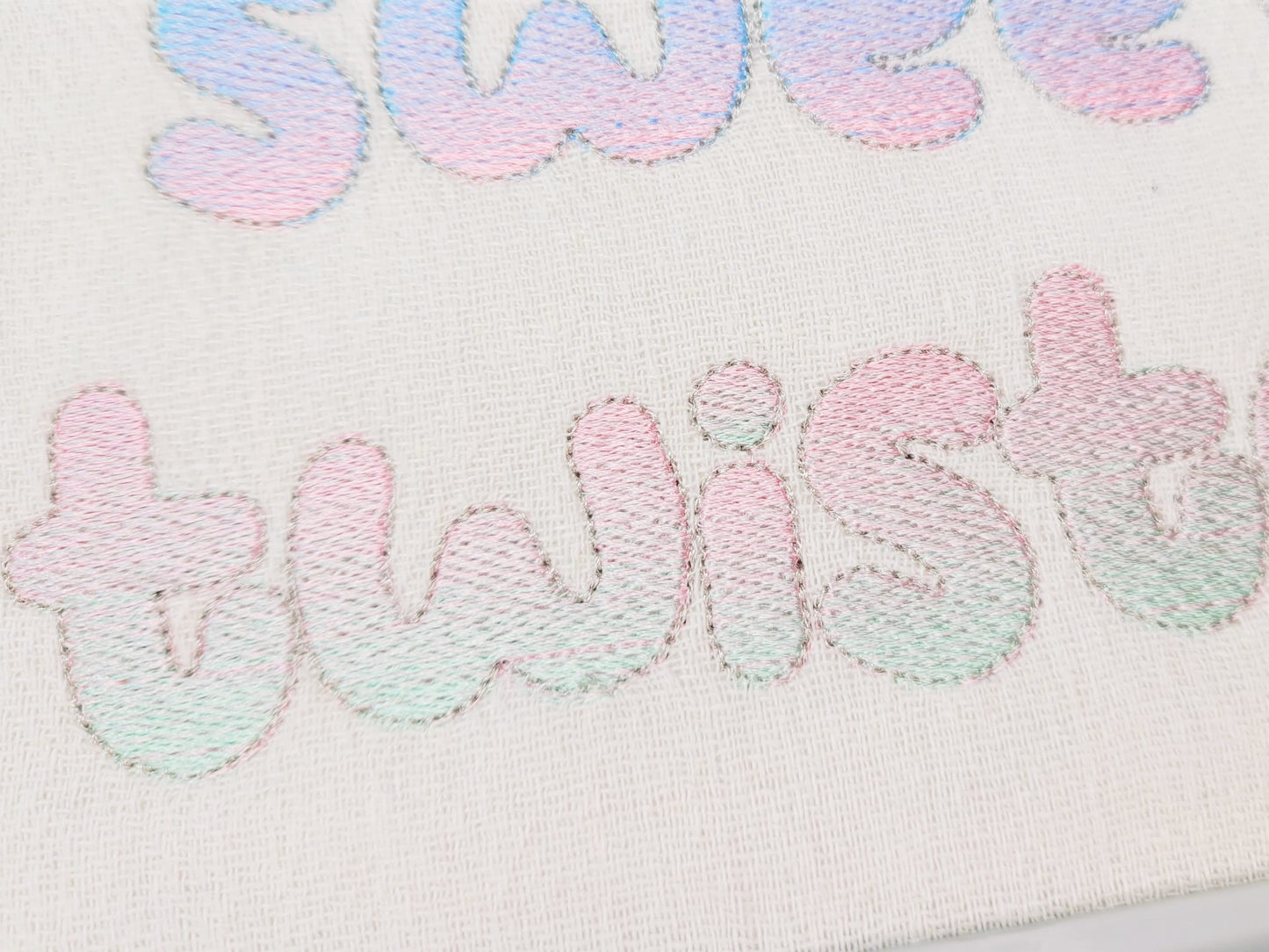 Iridescent 2-Color Ombre Gradient Bubble Font