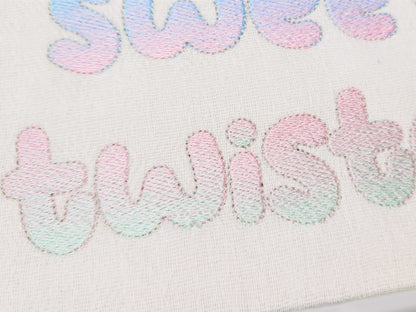 Iridescent 2-Color Ombre Gradient Bubble Font