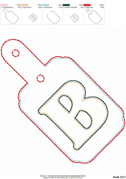 Puffy Puff Foam 3D Monogram Keychain ITH