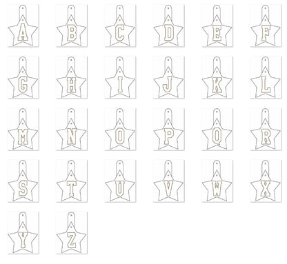 Special Puffy foam Star shape Key Fob snap tab Monogram A-Z machine