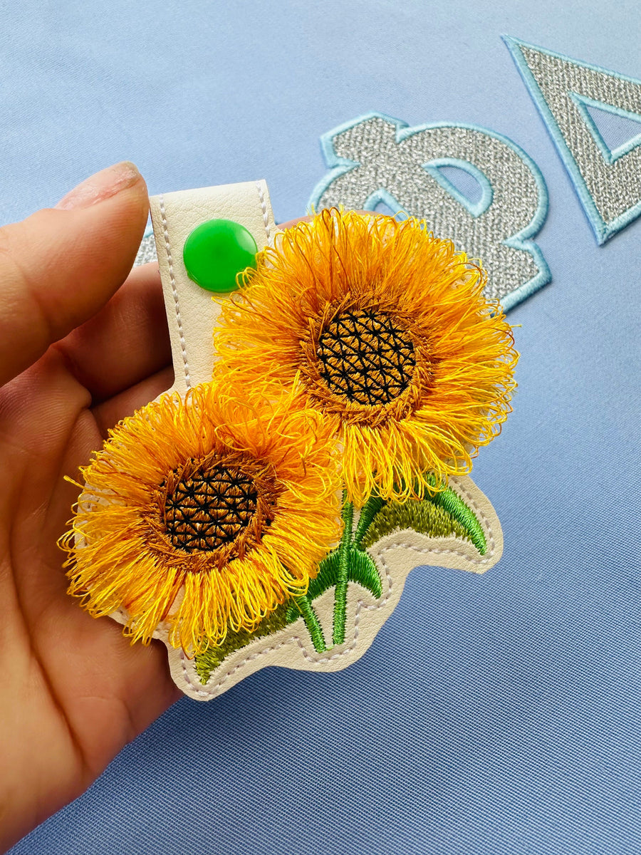 Sunflower Key Fob Snap Tab And Eyelet
