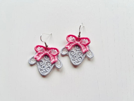 Sheep Lamb and Bow Earrings FSL