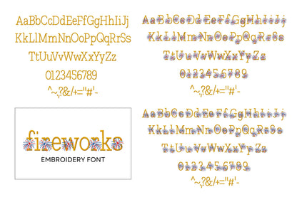 Fireworks 4th July Independence day patriotic bundle satin stitch 3