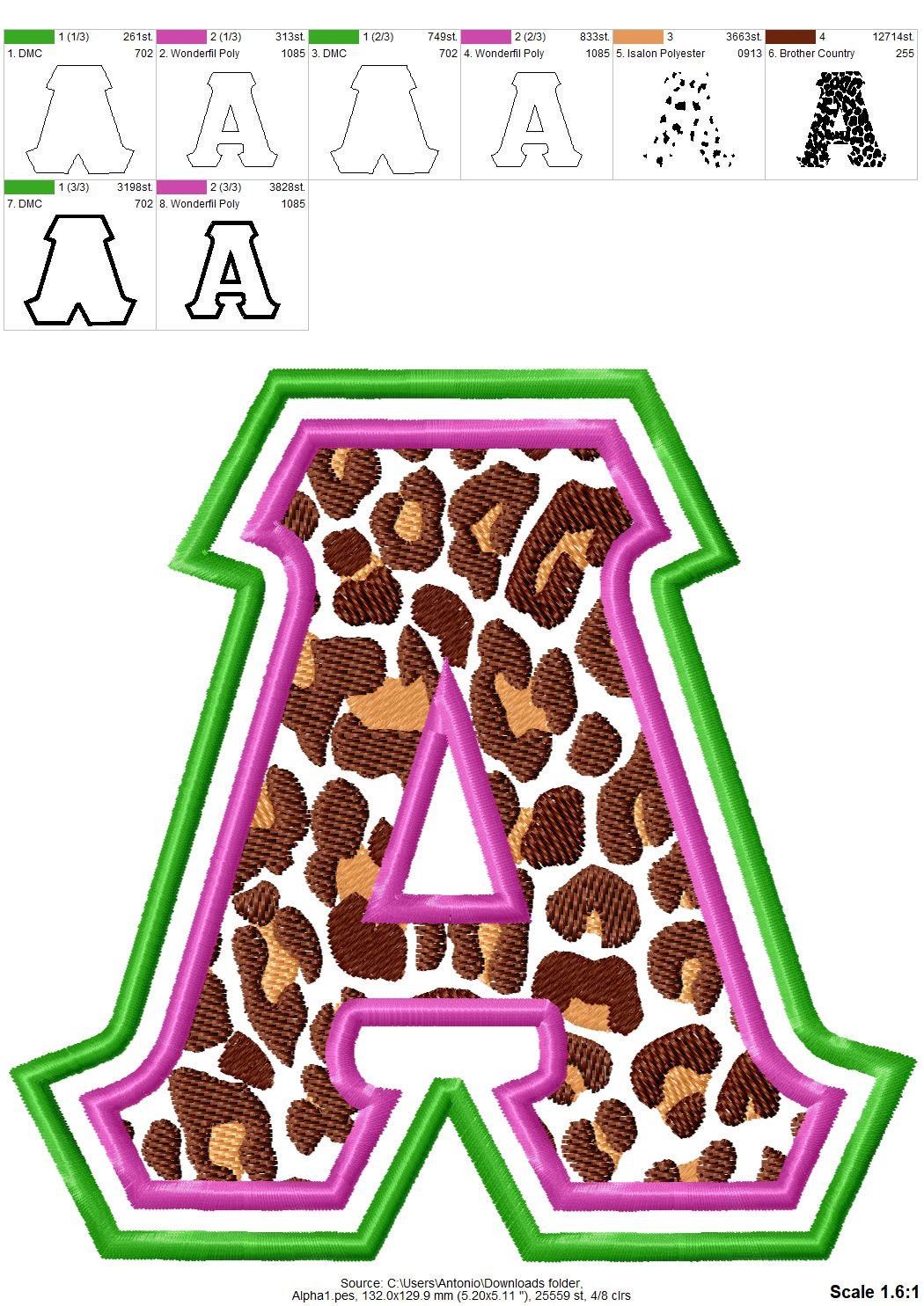 Leopard Spots Filled Sororities Greek Font
