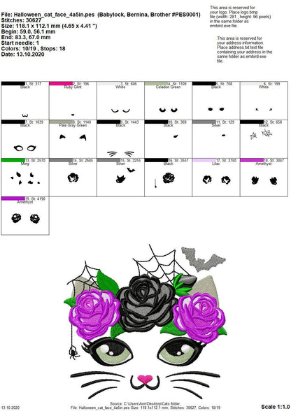 Halloween Kitty Cat Rose Floral Crown