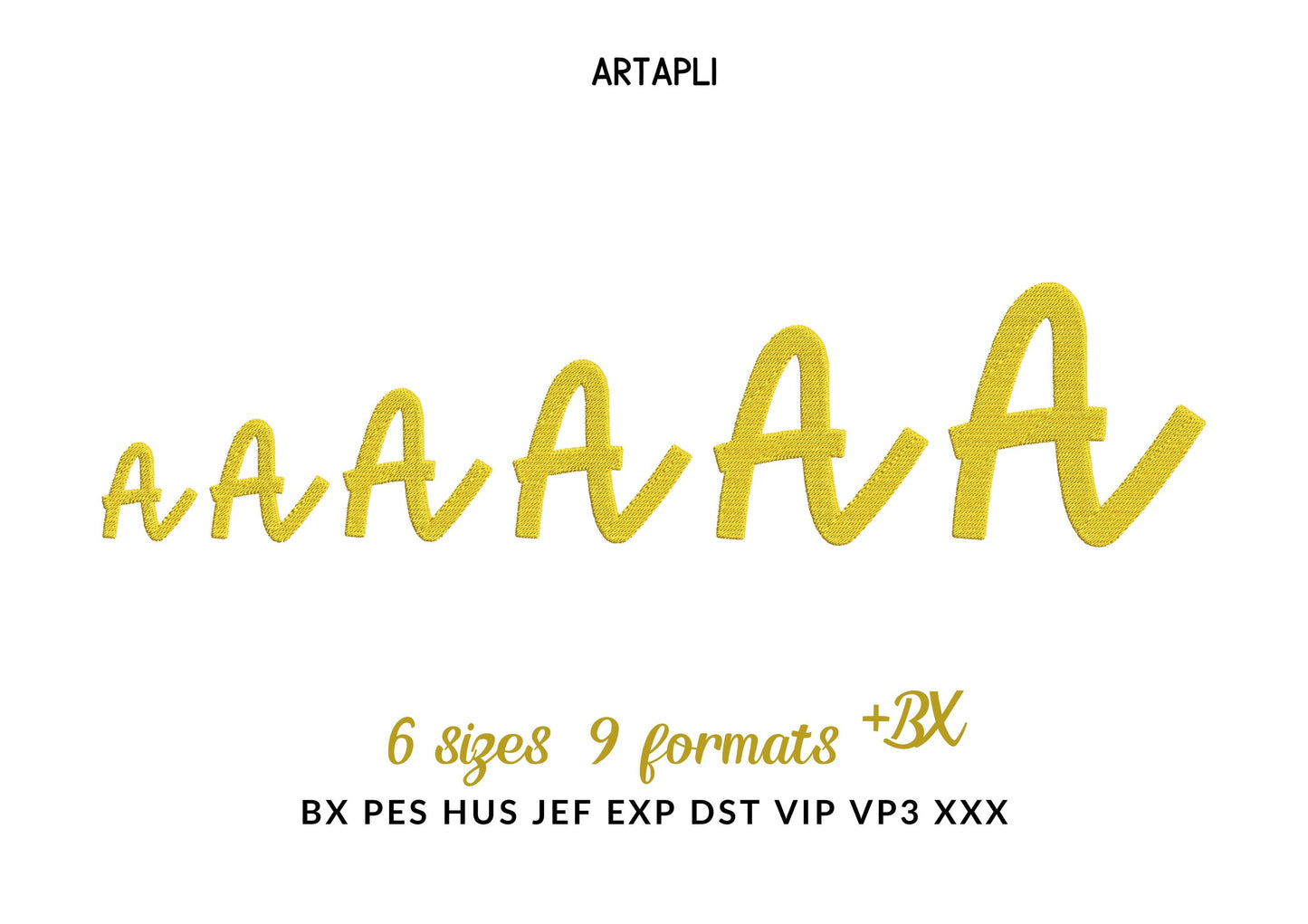 Fill stitch handwritten Font alphabet letters kids baby name monogram