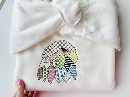 Patchwork Eagle awesome patterned wild bird Bald Eagle machine