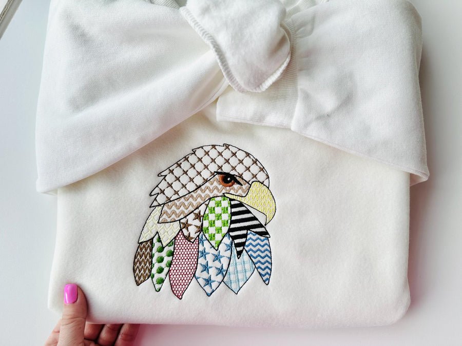 Patchwork Eagle awesome patterned wild bird Bald Eagle machine