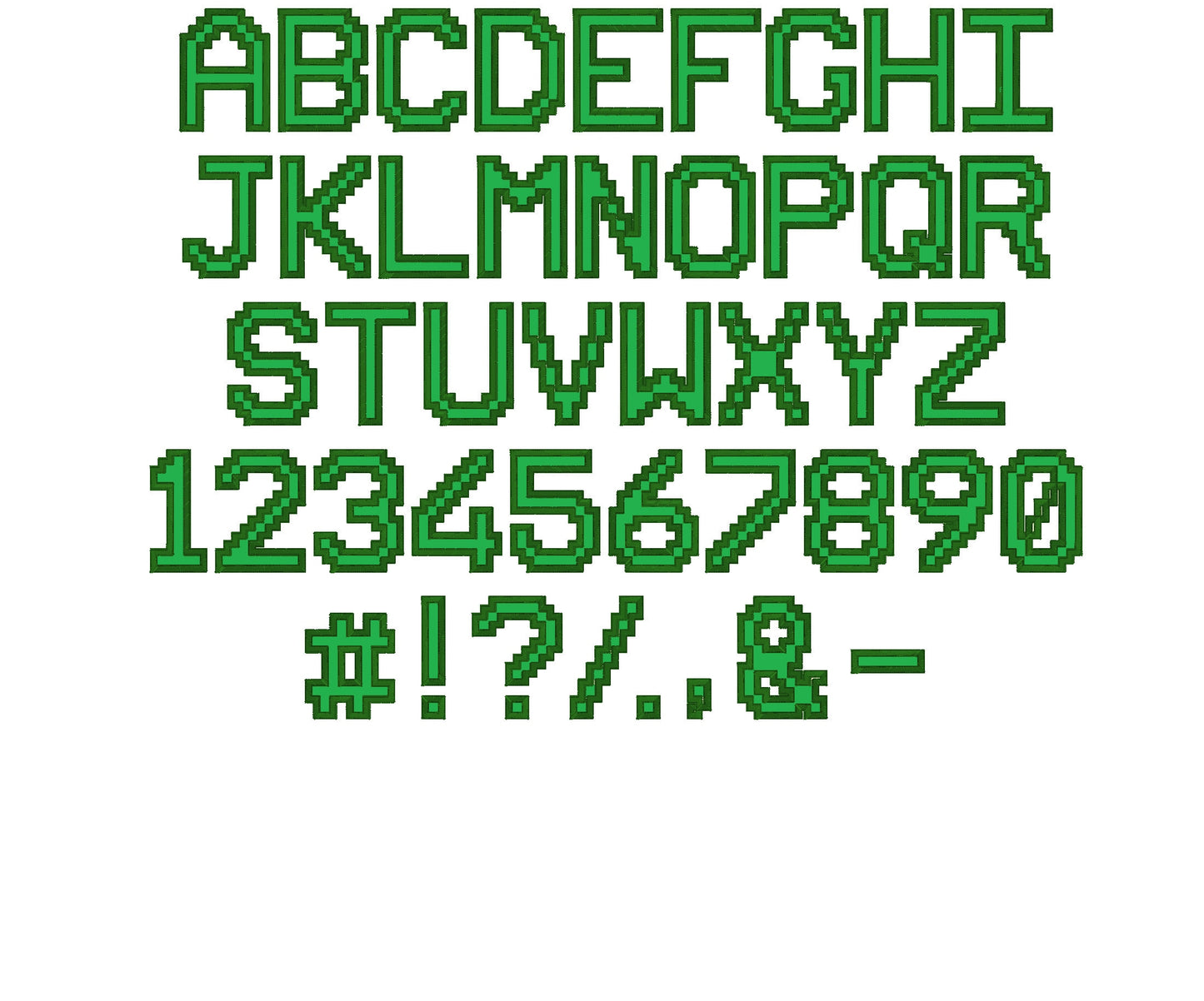 Miner Bricks Pixel Font Applique