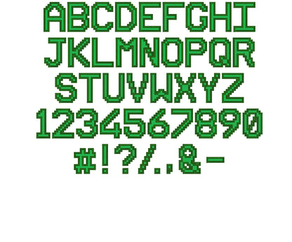 Miner Bricks Pixel Font Applique