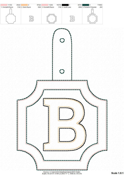 Puffy Puff Foam Classic Monogram Keychain ITH